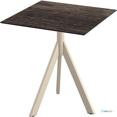 Essentials Infinity Tripod Terrastafel Zand Frame + Riverwashed Wood HPL 70x70 cm - 140031477