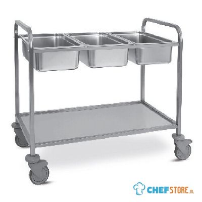 Kar Voor Gn Bakken Met 1 Onderblad, 3X Gn 1/1 H=200 Mm