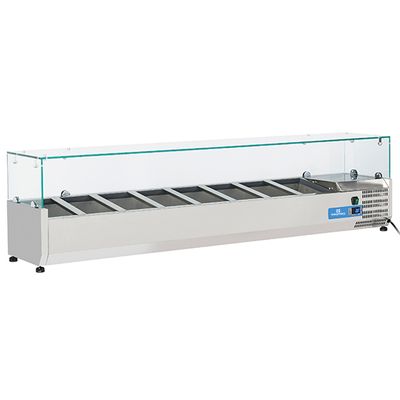 Gekoelde Vitrine | 8X Gn 1/4 | Glazen top | Mastro 9968CV 1