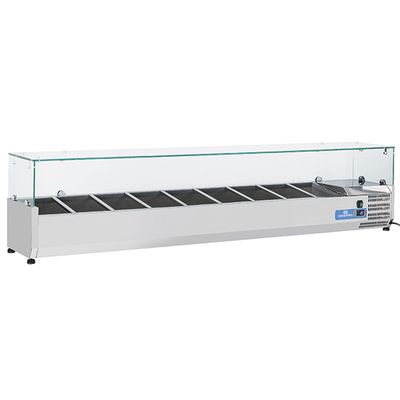 Gekoelde Vitrine | 10X Gn 1/4 | Glazen top | Mastro 9969CV 1