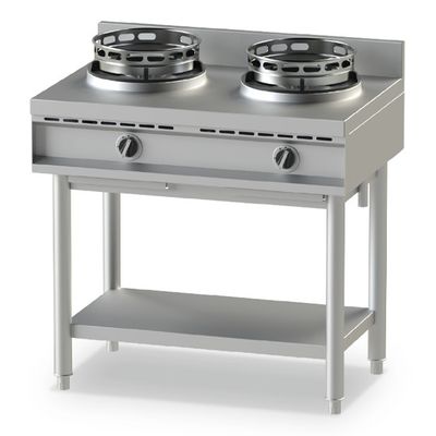 Mastro Wok Warmhoudplaat Op Gas, Met Bodemplank, 2 Branders | AHA0018 1