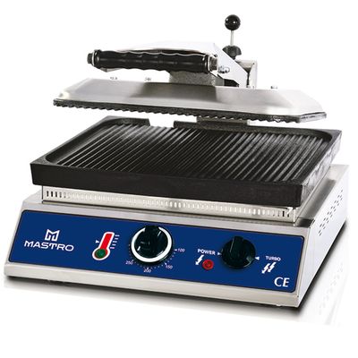 Contact Grill With Grooved Cast Iron Plates, Lower Grill 350x350 Mm - Mastro AJA0035 1