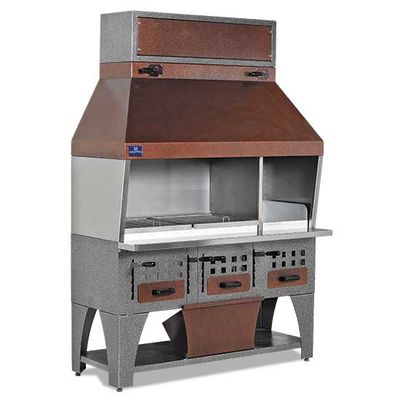 Charcoal Grill 2150 mm With Exhaust On Cupboard With Charcoal Drawers, Mastro AJJ0008 1