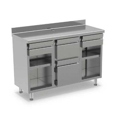 Coffee Machine Counter 1500x600 mm With 2 Drawers, Coffee Ground Drawer, Closed Cabinet - EEZ0022 1