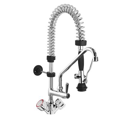 Pre-Rinse Unit On Monobloc Tap With Swivelling Spout, Connection 3/8" - Virtus GDZ0052/M 1