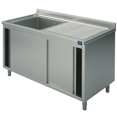 Mastro Wasbakunit Op Kastje, 1 Wasbak + Afdruipdeel Rechts, Met Schuifdeuren, 1000X600 Mm | GLA0019 1