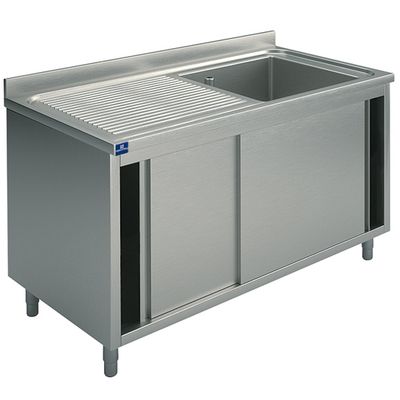 Mastro Wasbakunit Op Kastje, 1 Wasbak, Afdruipdeel Links, Met Schuifdeuren, 1200X700 Mm | GLA0029 1