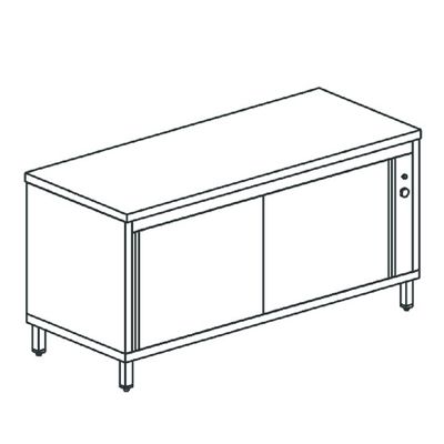 Mastro Verwarmde Werkbank Met Schuifdeuren, Zonder Opstand, 1600X700 Mm | HCA0070 1