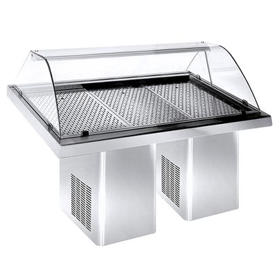 Refrigerated Fish Counter With Curved Glass and Rear Closing - Static Cooling - 1880 mm - HDC0013 1