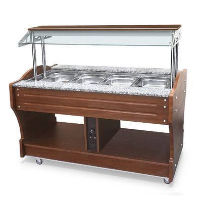Mastro Bain-Marie Buffet, Eilandmodel, 4X GN 1/1 H=150 Mm, Baldakijn Kan Niet Worden Neergelaten | IEA0002/I 1