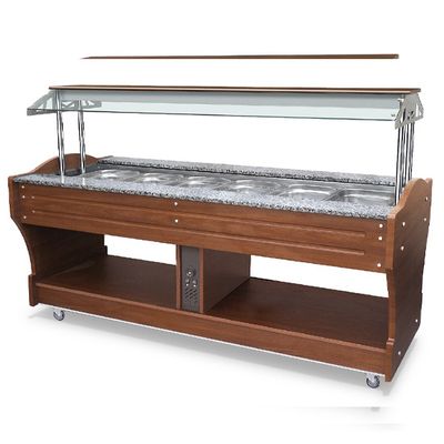 Mastro Bain-Marie Buffet, Eilandmodel, 6X GN 1/1 H=150 Mm, Baldakijn Kan Niet Worden Neergelaten | IEA0040 1