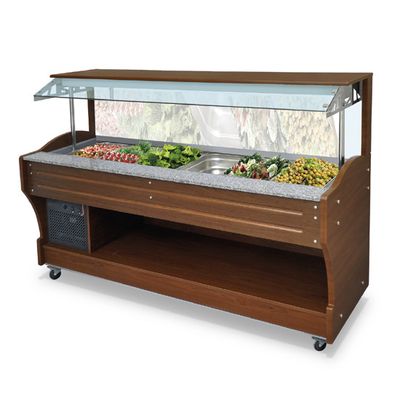 Koud Buffet | Wandmodel | 6X Gn 1/1 H=150mm | Statische koeling | Baldakijn Kan Niet omlaag | Mastro IEC0005/I 1