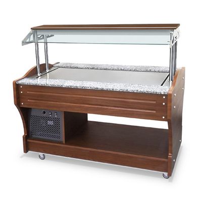 Koud Buffet | Eilandmodel | Statisch Gekoelde Top | 4X Gn 1/1 | Baldakijn Kan omlaag | Mastro IEC0041 1