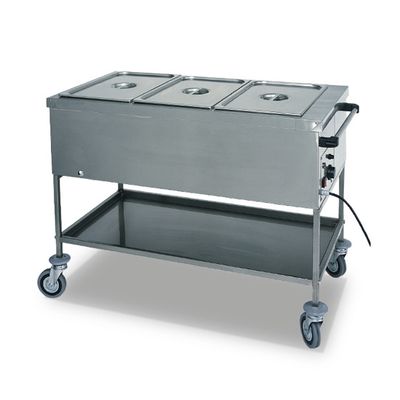 Bain-Marie Trolley With Bottom Shelf, 3x GN 1/1 H=200 Mm, 1 Temperature Zone - IFD0007/F 1