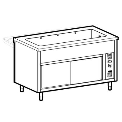 Bain-Marie Unit (wet) On Heated Cupboard, L=1500 Mm, 5x GN 1/1, Mastro IIA3012VT 1