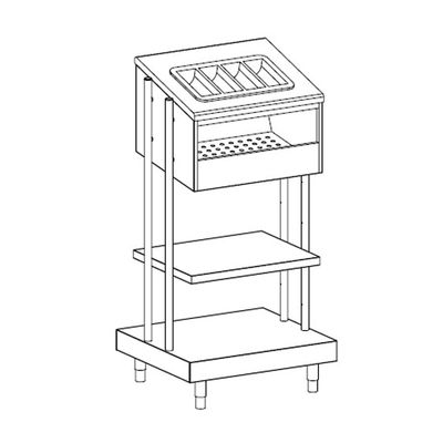 Trays, Cutlery, Glasses and Bread Dispenser Unit, With Pvc Cutlery Dispenser, Mastro IIA6070/TN 1