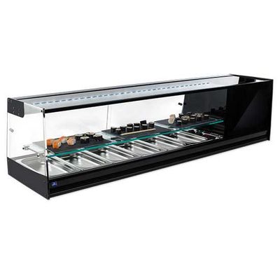 Sushi Vitrine | 6x GN 1/3 | Met extra glasplank | LED | +1°/+5°C | Mastro SHSFR6I2S 1