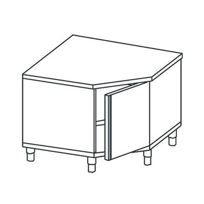 Neutral Work Cupboard, Corner Type, With Hinged Door, Without Upstand, 900x600 mm, Mastro STAB69 1