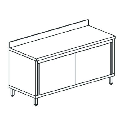 Vrijstaande Werkkast Met Schuifdeuren, Met Opstand, 1700X600 Mm 1