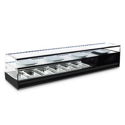 Tapas Cooler Display With Straight Glass Front and 1 Glass Shelf, 6x GN 1/3 H=40 Mm - TPABF6R 1
