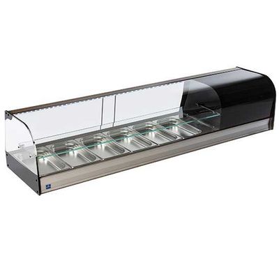 Gekoelde Tapasvitrine B=157cm | 6X Gn 1/3 + glasplank | Zwart | Mastro TPFR6IA2S 1