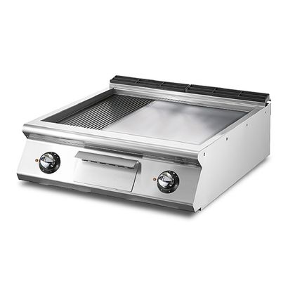 Mastro Bakplaat - Elektrisch - Tafelmodel - ½ Vlakke - ½ Geribbelde Verchroomde Plaat - V080FTREVCRT 1