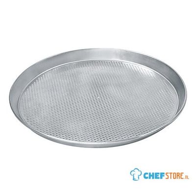 Round Tray For Pizzas ø 240 mm In Aluminium, Perforated ø 3 mm, virtus Z/SPTF2425 1