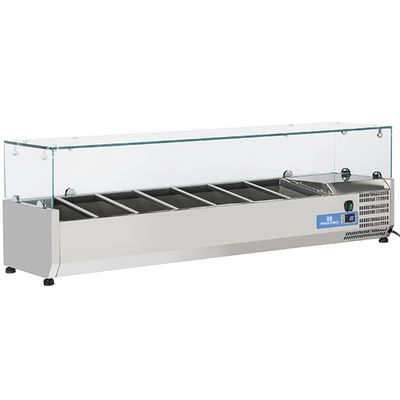 Gekoelde Vitrine | 7X Gn 1/4 | Glazen top | Mastro 9967CV 1