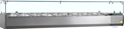 TEFCOLD OPZETKOELING GN 1/3 GLAS - 8 X GN 1/3 - zonder Bakjes - VK38-200