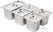 Vogue SA246 RVS Gastronorm Bakken Set 1/3 en 4 x 1/6 met Deksels