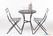 Bolero Stalen Tuinset Zwart (tafel en Twee Stoelen) - SA658 2