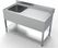 700 Spoeltafel Bodemschap 1 Links 1400, CombiSteel 7333.0840 1