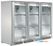 AlFresco Outdoor Backbar koeler - volledig RVS - 3-deurs - deurslot - LED-verlichting - ventitator - 0 tot 10 ℃ - elektronische thermostaat - Husky C3AF-HS-STEEL
