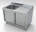 700 Spoeltafel Schuifdeuren Links, combisteel 7333.0900 1
