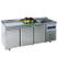 Refrigerated Counter 700 mm With 3 Doors, Sink 35x40x20h cm On the Right and Upstand, -2°/+8°c, Mastro MRGF200/FN 1